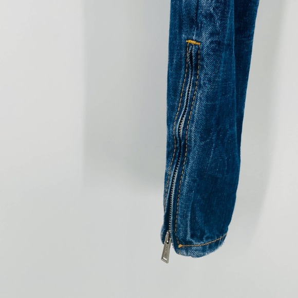 Dsquared2 Paint Splatter Skinny Jeans Size 40 Size 4 Medium Wash Rigid Denim - Picture 10 of 16